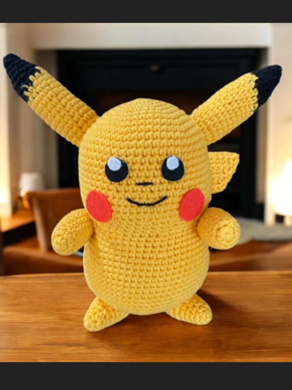 Pokémon Pikachu crochet hand made stuffed doll, 7”